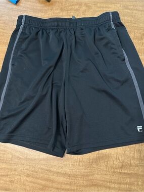 Fila Black Athletic Shorts with Gray Trim